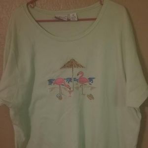 K.T. Sport by Kenneth Too Flamingo Beach Top 3X